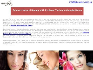 Enhance Natural Beauty with Eyebrow Tinting in Campbelltown