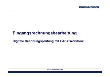 Datenblatt Eingangsrechnungsbearbeitung der ... - Henrichsen AG