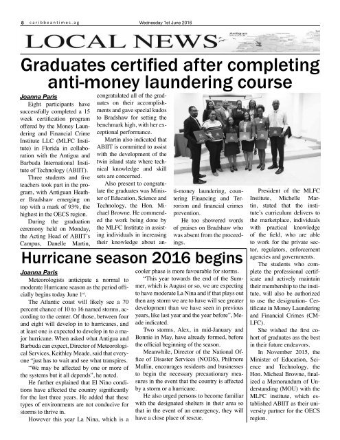 Caribbean Times 20th Issue - Wednesday 1st June 2016