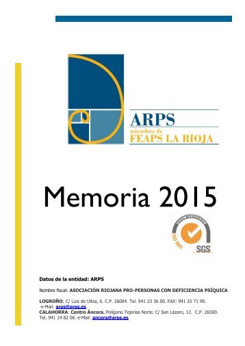 Memoria Comunicación ARPS 2015