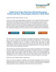 Global Oral X-Ray Machines Market:Emerging Trends and New Technologies Research 2016-2024