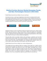 Medical Suction Devices Market:Emerging Trends and New Technologies Research 2016-2024