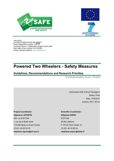 Powered Two Wheelers - Safety Measures - 2besafe