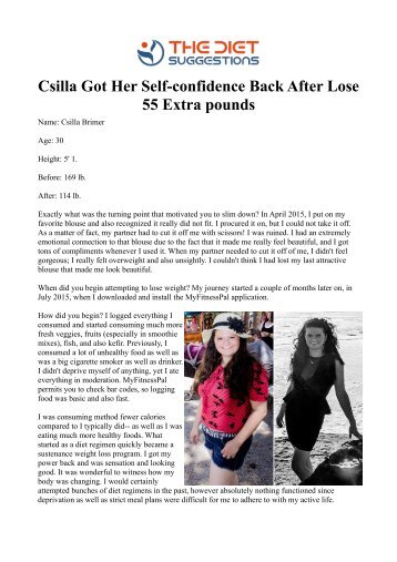 Csilla Got Her Self-confidence Back After Lose 55 Extra pounds