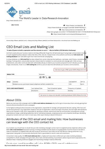 CEOs Email Address Lists