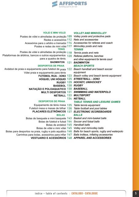 indice - table of contents