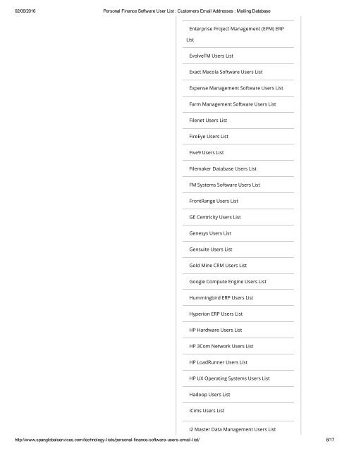 Get Tele Verified Personal Finance Software Customer Lists from Span Global Services