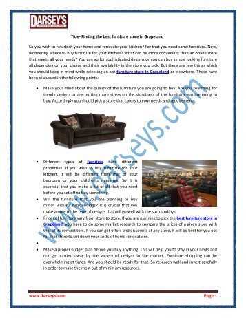 Darseys article Furniture store in Grapeland