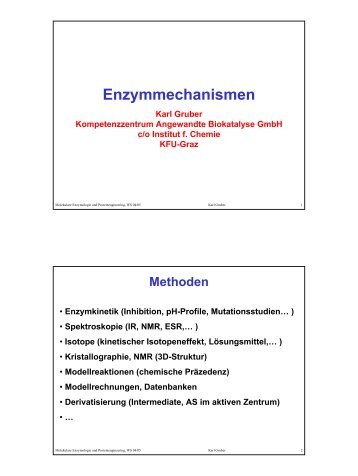 Enzymmechanismen - INSTITUT FÜR CHEMIE