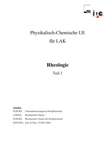 Rheologie - Institut für Chemie