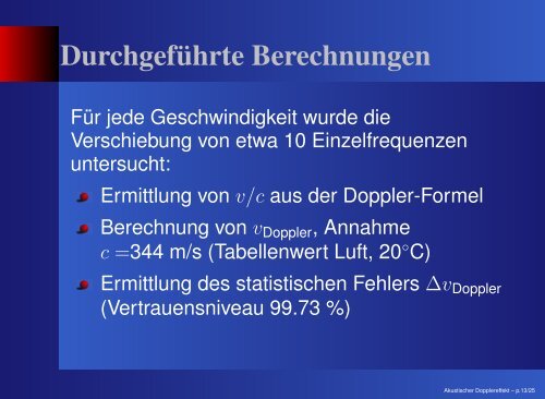 Akustischer Dopplereffekt - KFU