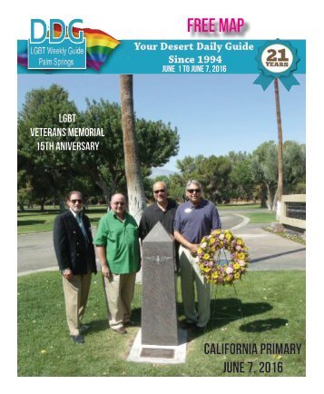 June 1st 2016 THIS WEEK!  The official guide to Gay Palm Springs for 21 years.