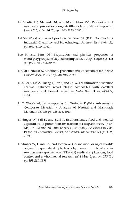 Dissertations in Forestry and Natural Sciences