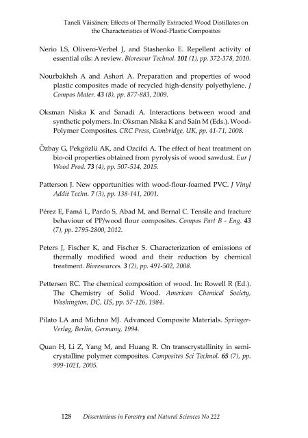 Dissertations in Forestry and Natural Sciences