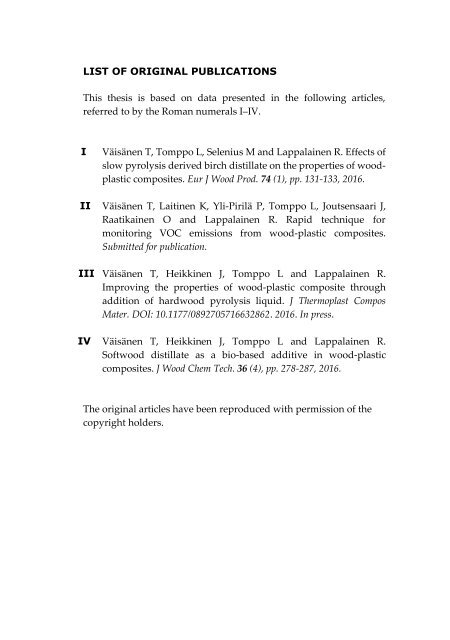 Dissertations in Forestry and Natural Sciences