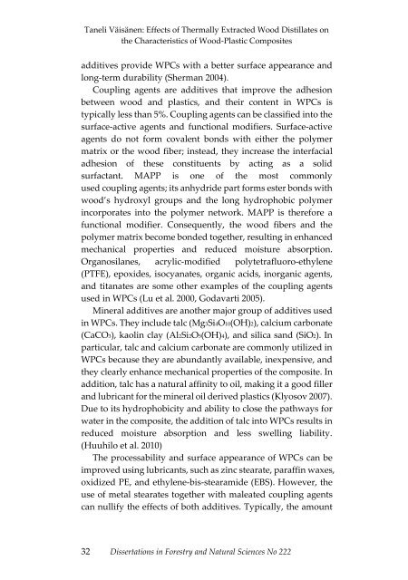 Dissertations in Forestry and Natural Sciences