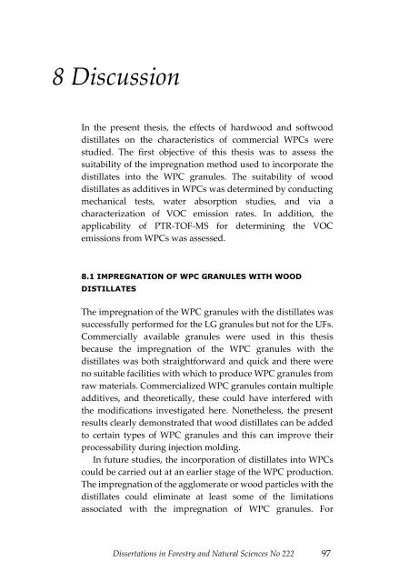 Dissertations in Forestry and Natural Sciences