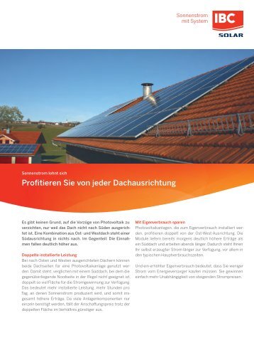 Photovoltaikanlagen für Dächer mit Ost-West Ausrichtung