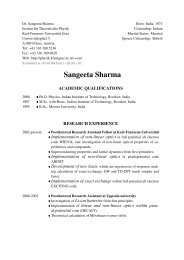 Sangeeta Sharma - Institut für Physik - Karl-Franzens-Universität Graz