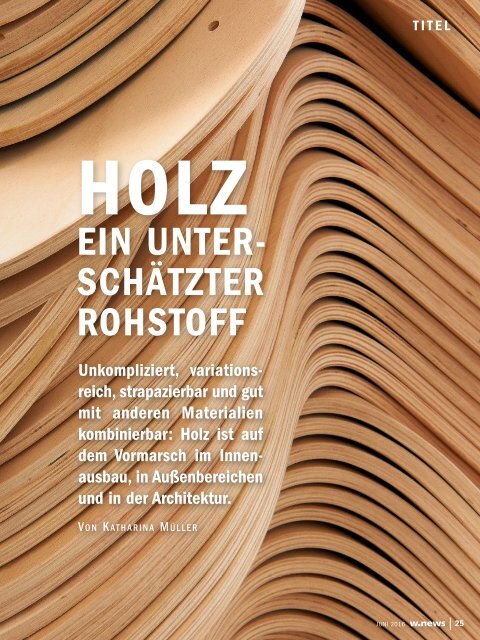 Holzwirtschaft | w.news 06.2016