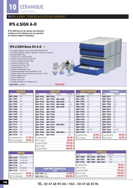 Catalogue de vente laboratoire