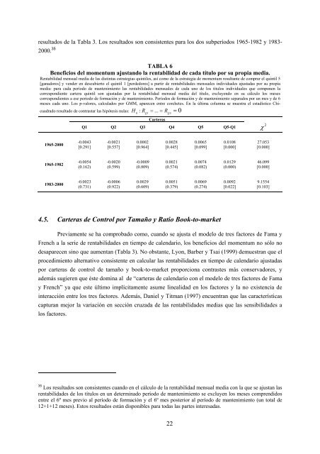 beneficios del momentum en el mercado espaÃƒÂ±ol: Ã‚Â¿incorrecta ... - Ivie