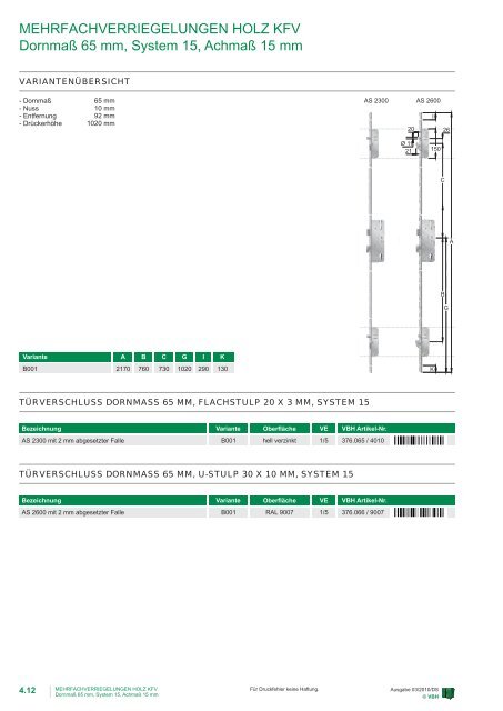 VBH Katalog Tür