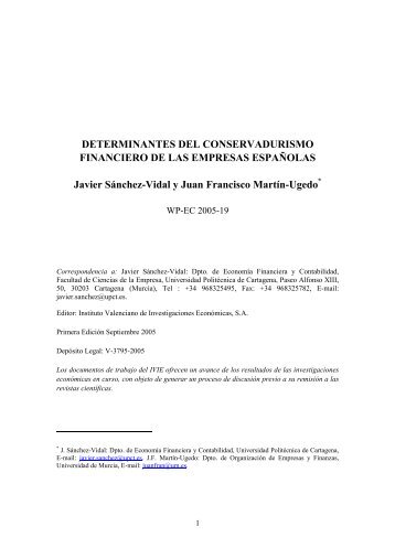 DETERMINANTES DEL CONSERVADURISMO FINANCIERO ... - Ivie