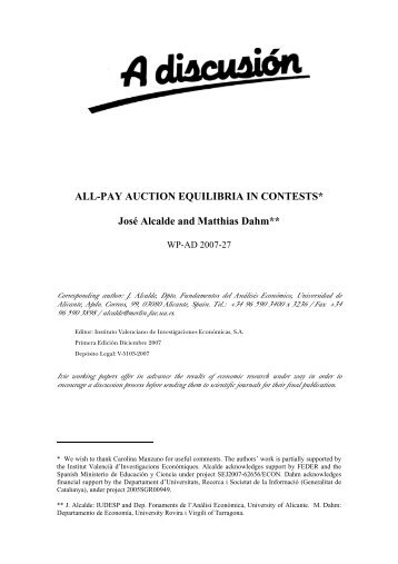 ALL-PAY AUCTION EQUILIBRIA IN CONTESTS ... - ResearchGate