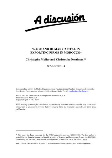 WAGE AND HUMAN CAPITAL IN EXPORTING FIRMS IN ... - Ivie