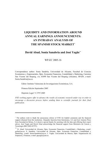 liquidity and information around annual earnings ... - Ivie