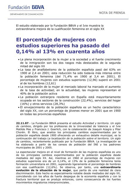 Nota de prensa - Ivie