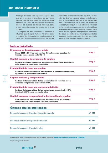 Capital Humano y empleo en tiempos de crisis