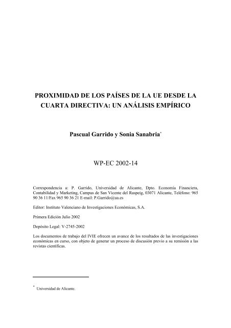 Proximidad De Los PaÃ­ses De La Ue Desde La Cuarta - Ivie
