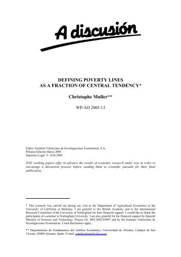 DEFINING POVERTY LINES AS A FRACTION OF CENTRAL ... - Ivie
