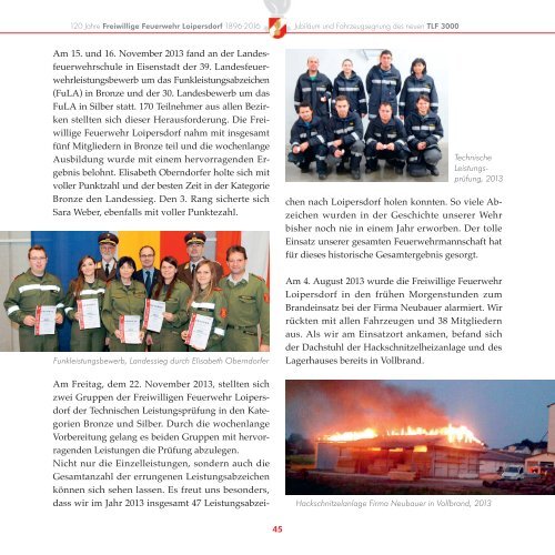 Chronik/Festschrift 120 Jahre Feuerwehr Loipersdorf