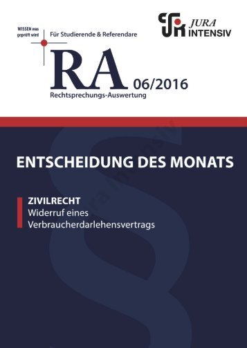 RA 06/2016 - Entscheidung des Monats