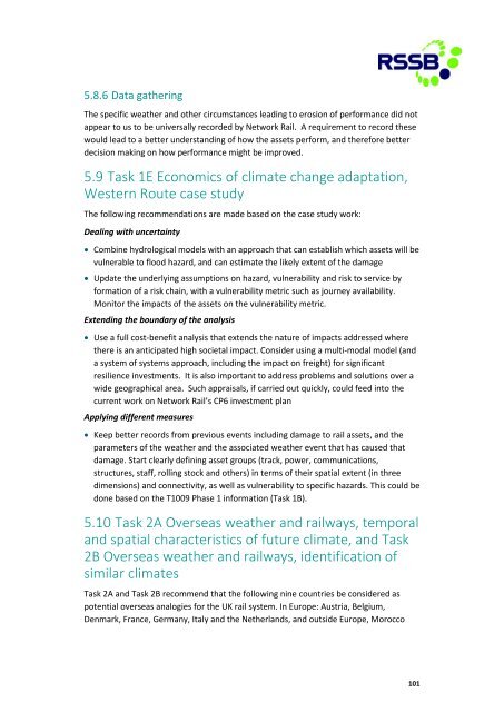 Tomorrow's Railway and Climate Change Adaptation Final Report