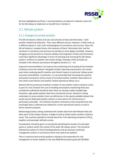 Tomorrow's Railway and Climate Change Adaptation Final Report