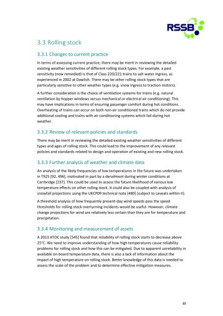 Tomorrow's Railway and Climate Change Adaptation Final Report