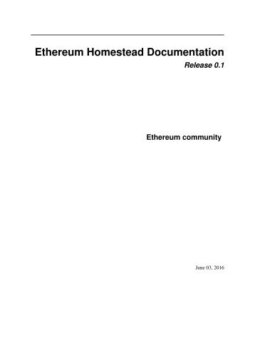 Ethereum Homestead Documentation