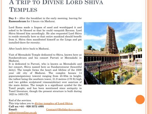 A Trip to Divine Lord Shiva Temples - HolidayKeys.co.uk