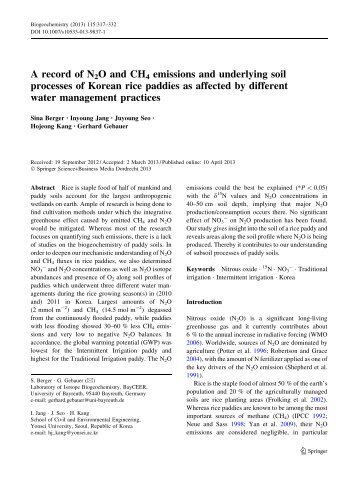 Berger et al. - 2013 - A record of N2O and CH4 emissions and underlying s