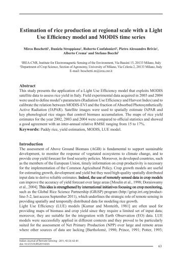 Boschetti et al. - 2011 - Estimation of rice production at regional scale wi