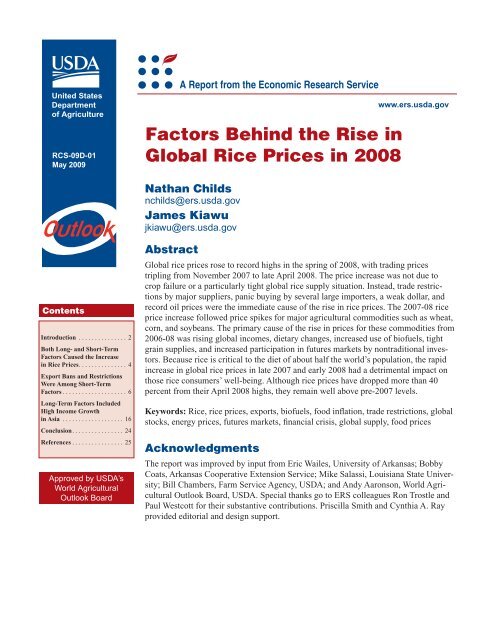 Childs et al. - 2009 - Factors behind the rise in global rice prices in 2