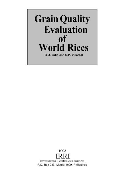 Juliano et al. - 1993 - Grain Quality Evaluation of World Rices