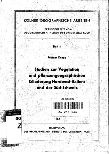 Knapp - 1953 - Studien zur Vegetation und pflanzengeographischen 