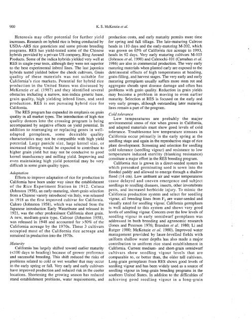 McKenzie et al. - 1994 - Breeding improved rice cultivars for temperate reg