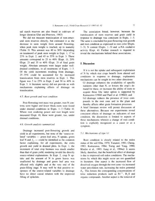 Ramasamy et al. - 1997 - Yield formation in rice in response to drainage an