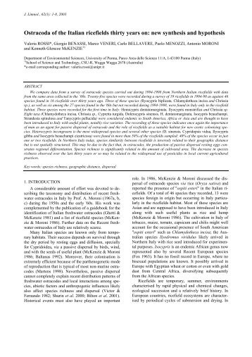 Rossi et al. - 2003 - Ostracoda of the Italian ricefields thirty years o